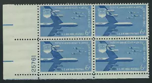 Scott # C-49...6 Cent...50th Anniversary of U.S.A.F...4 Plate Blocks - Picture 1 of 1