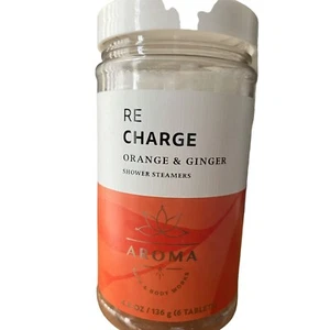 Bath & Body Works RE CHARGE Orange & Ginger Aroma Shower Steamers 6 Tablets NEW - Picture 1 of 3
