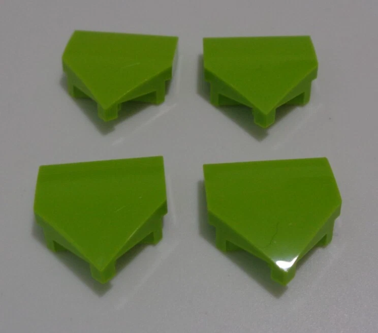 LEGO Parts & Pieces 66956 6442920 PLATE W/ BOW 2X2X2/3 Lime Green x4 - Image 1 of 1