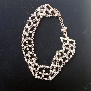 Silver tone faux pearl Choker Necklace - Picture 1 of 3