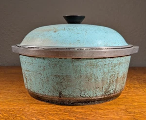 Vintage Club Aluminiumguss türkis türkis blau 4 Quart Dutch Oven Suppentopf & Deckel - Bild 1 von 14