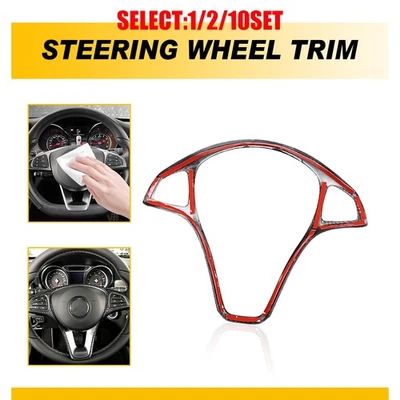 Accesorios de embellecedor de volante de fibra de carbono para Mercedes Benz W205 W213 1~10X Foto 1 de 4