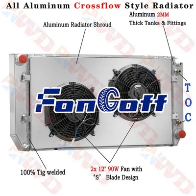 3 Row Radiator Shroud Fan For Chevy/GMC C1500 K2500 C3500 Sierra 6.5L 1994-2002 Foto 1 de 4