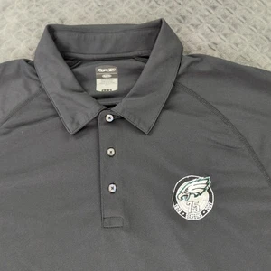 Philadelphia Eagles Polo Shirt Reebok Y2K 75th Season 2007 Black Men Large - Picture 1 of 10