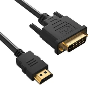2m GOLD HDMI TO DVI CABLE LEAD 1080 CABLES X BOX 360 SKY PS3 SMART TV SCART - Picture 1 of 4