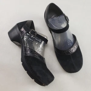 Dansko Sally Mary Jane Clog Damen 9,5-10 EU 40 Schwarz Wildleder Komfort Freizeitschuh - Bild 1 von 14