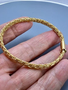 Brazalete Brazalete Suave Malla Bizantina Oro Amarillo 18K 7 pulgadas 18,3 gramos 5 mm .750 - Imagen 1 de 13
