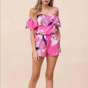 NEU! Yumi Kim Eastern Garden Floral Strampler Rosa Schulterfrei - XS - Bild 1 von 7