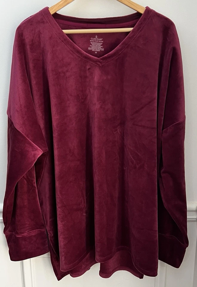 Pijama Cuddl Duds púrpura doble felpa terciopelo manga larga talla 3X Foto 1 de 4