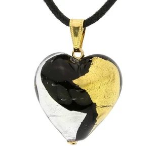 Colgante de corazón de vidrio GlassOfVenice Murano - oro y plata - Imagen 1 de 4