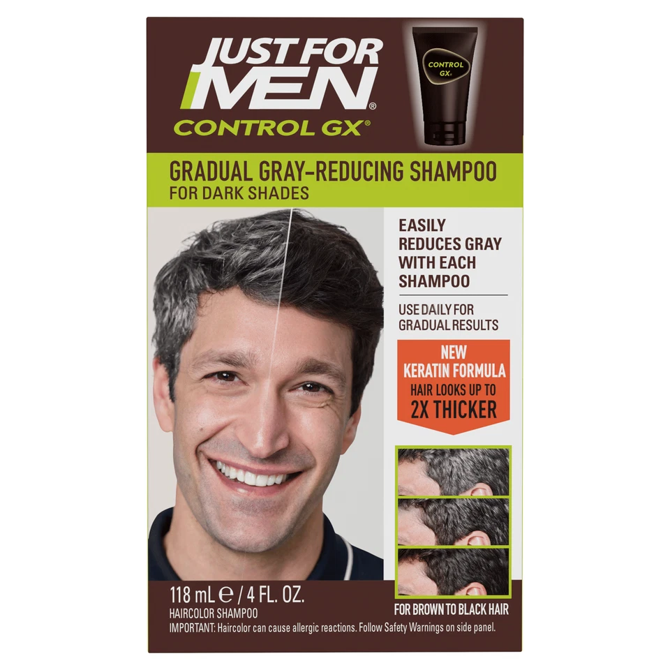 Just For Men Control GX Grey Reducing Shampoo, Gradual Hair Color with Keratin - Image 1 of 4