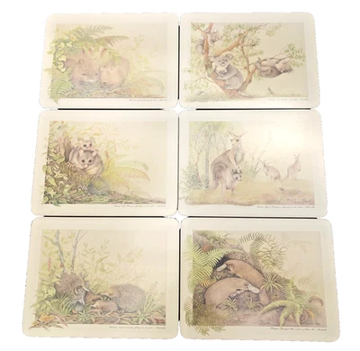VTG Dynasty Australia 6 Cork Back Table Dinner Mats  Australian Animals - Image 1 of 4