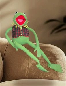 Muppets Kermit the Frog Plush Eden Toys Jim Henson's 24" Plaid Vest Vintage - Picture 1 of 4