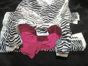 100 Zebra Plastic T-Shirt Bags 8x5x16 Wholesale Animal W\Handle Retail Gift Bags - Picture 1 of 3