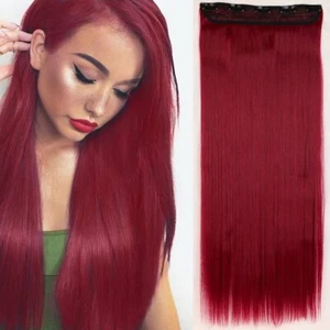 65cm Extension Clip Capelli Lisci Fascia Unica Sintetica Extensions Clip 120g - - Foto 1 di 1