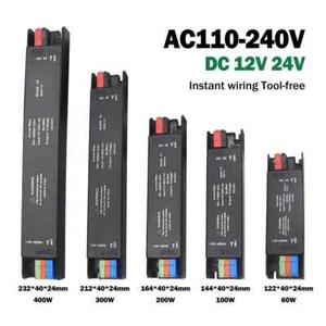 Ultra Thin Lighting Transformers 110V220V to 12V24V For LED Strip Power Adapter - Picture 1 of 23