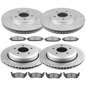 Front Rear Drilled Brake Rotors Pads For Ford Crown Victoria Police 2003-2011 - Picture 1 of 12