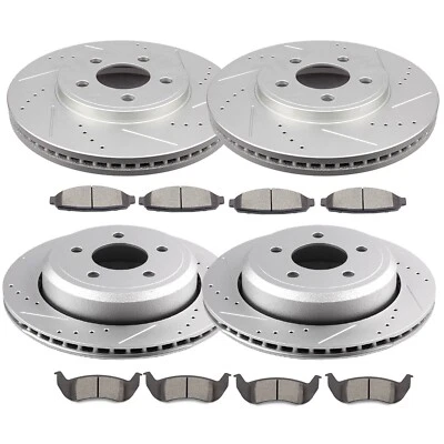 Front Rear Drilled Brake Rotors Pads For Ford Crown Victoria Police 2003-2011 - Imagem 1 de 4