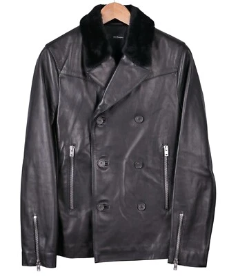 The Kooples Black Leather Jacket Lambskin Double Breasted Moto Biker Zip S - Image 1 of 4