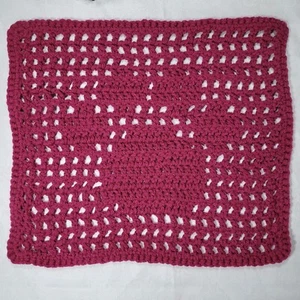Little Lovie Security Blanket- Dark Pink - Paw Print - Picture 1 of 6
