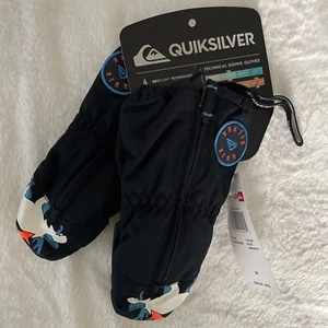 New NWT Boy's Quiksilver Indie Snowboard Ski Mittens Micro Fleece Lining Size M - Picture 1 of 5