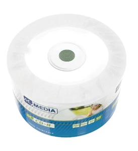 50 x Mymedia Full Face Printable Blank CD-R 52x CD Discs 700MB 80 minutes - Picture 1 of 4