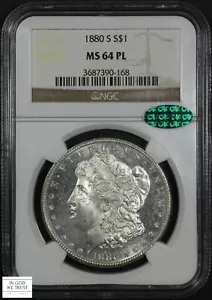 1880 S Proof-Like Morgan Silver Dollar $1 NGC MS 64 PL CAC - Picture 1 of 7