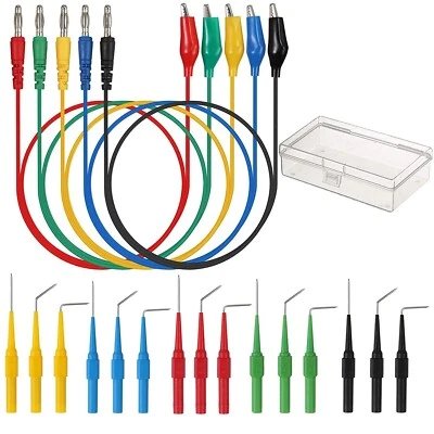 20pcs Test Leads Back Probe Kit 5 Colors Back Test Probe Pins Multimeter Probes