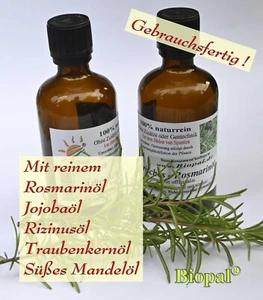 Rosmarinöl mit reinen Basisölen als Haarpflege oder Haarmaske von Biopal® - Bild 1 von 4