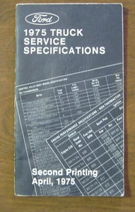 1975 Ford Truck Service Specifications Manual, OEM, April 1975 - Picture 1 of 8