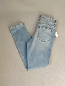 Jeans donna Old Navy 6 blu vita alta dritto lavaggio medio denim tinta unita - Foto 1 di 13