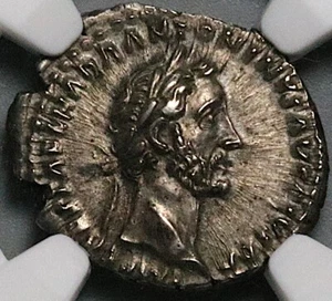 150 NGC AU Antoninus Pius Roman Empire Denarius Tranquillitas Scarce (24101902C) - Picture 1 of 6