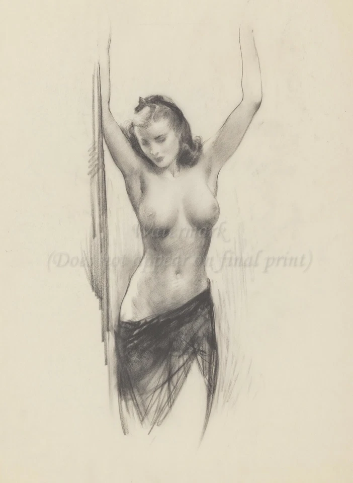 GIL ELVGREN Pin-Up Poster or Canvas Print "Girl With Arms Lifted" #1 - Image 1 of 1