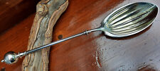 Sterling Silver George Sharp Ball Top Fluted Bowl Serving Spoon, no Monogram