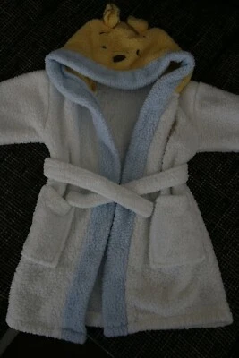 Baby Unisex Bademantel Winnih Pooh Gr.98 cm von C&A weiß/gelb/blau - Bild 1 von 2