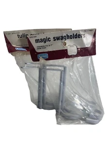 2 pares de soportes mágicos para bufanda de tulipán soporte para botín cortina hecho en Suecia - Imagen 1 de 7