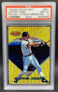 🔥1996 Bowman's Best ATOMIC REFRACTOR Chipper Jones PSA 10 GEM MINT POP 10! - Picture 1 of 2