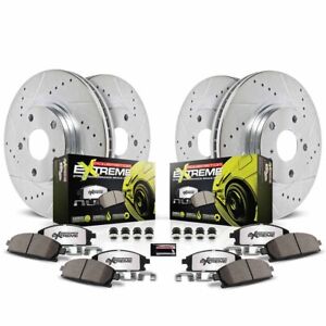 For Ford Mustang 2015-2018 PowerStop Front Rear Brake Pads and Rotors Kit CSW