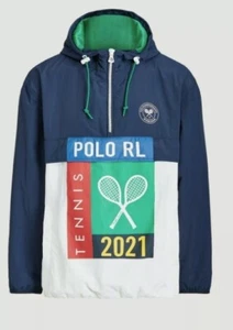 Polo Ralph Lauren Wimbledon Tennis Idrorepellente Imballabile Giacca con Cappuccio Uomo - Foto 1 di 5