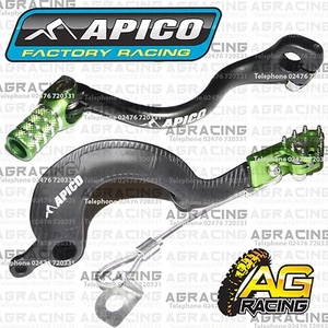 Palanca de pedal y freno trasero verde negro Apico para Kawasaki KX 125 2008 MotoX - Imagen 1 de 1