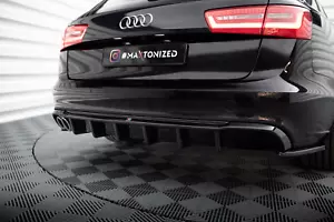 Difusor de aproximación trasero para Audi A6 Avant C7 escape doble li. negro brillante - Imagen 1 de 5