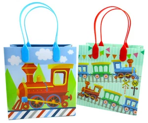 Train Themed Party Favor Bags Treat Bags, 12 Pack - Picture 1 of 10