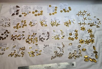 De colección Navette Marquis Latón Estrás Joyería Ajustes Algunos Miriam Haskell # 301 Foto 1 de 3