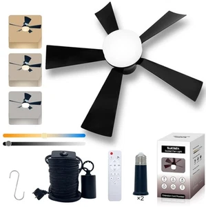 Socket Fan Light, Outdoor/Indoor Ceiling Fan with Lights, LED Socket Fan Ligh... - Picture 1 of 9