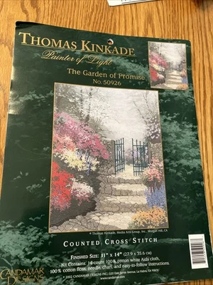 Thomas Kincade ‘The Garden Of Promise’ Cross Stitch Kit Opened But Complete - Image 1 of 4