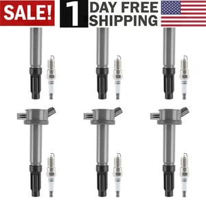 6x UF486 Ignition Coil Pack & Spark Plug Set For Ford Fusion Escape Mercury 3.0L - Foto 1 di 10