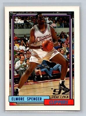 1992-93 Topps Rookie RC #300 Elmore Spencer Los Angeles Clippers Basketball Card - Image 1 of 2
