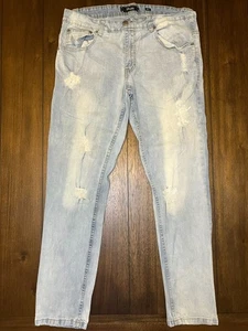 Pantalones de mezclilla SPARK 36X32 elásticos ajustados rasgados desgastados azul claro - Imagen 1 de 3