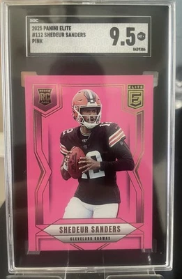Panini Donruss Elite 2025 - Rookies Shedeur Sanders #112 rosa (RC) - marrón 📈 Foto 1 de 2