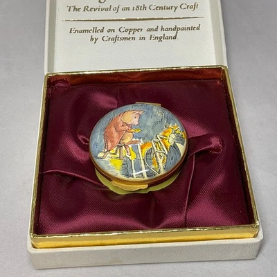 Crummles  Beatrix Potter enamels trinket pill box Pigling Bland - Image 1 of 4